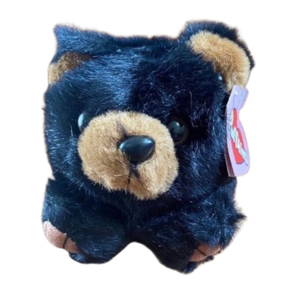 SWIBCO Puffkins Benny The Black Bear Vintage Plush Stuffed Animal 1997